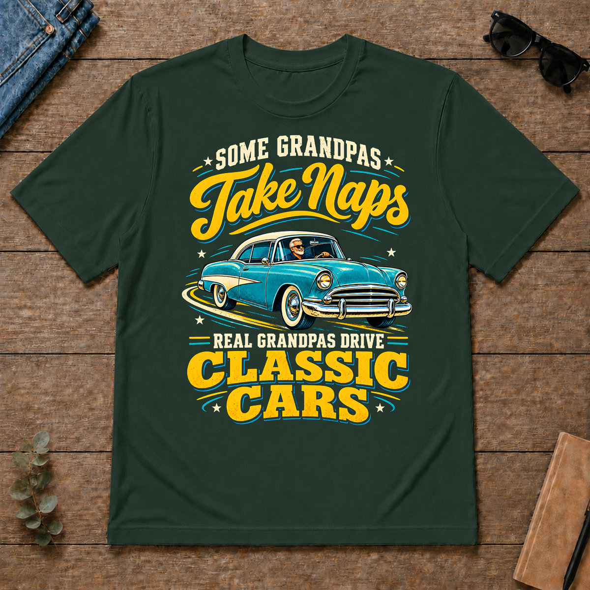 Grandpas Drive Classic Cars - forest-green - TS2D-ForestGreen