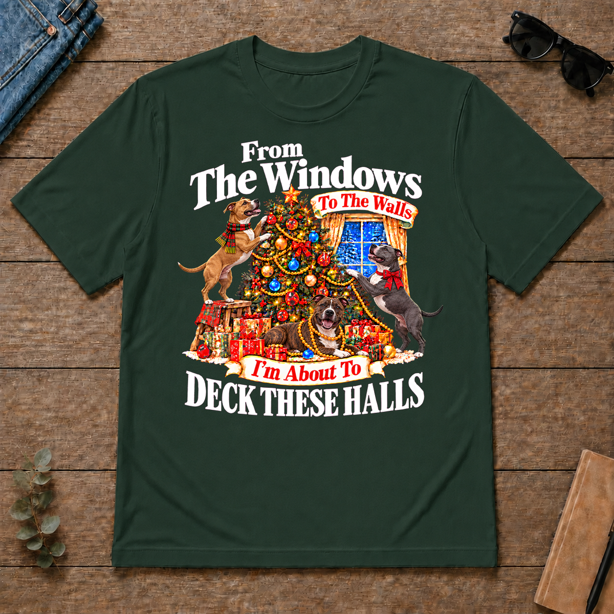 From the Windows to the Walls American Pit Bull Terrier - forest-green - TS2D-ForestGreen