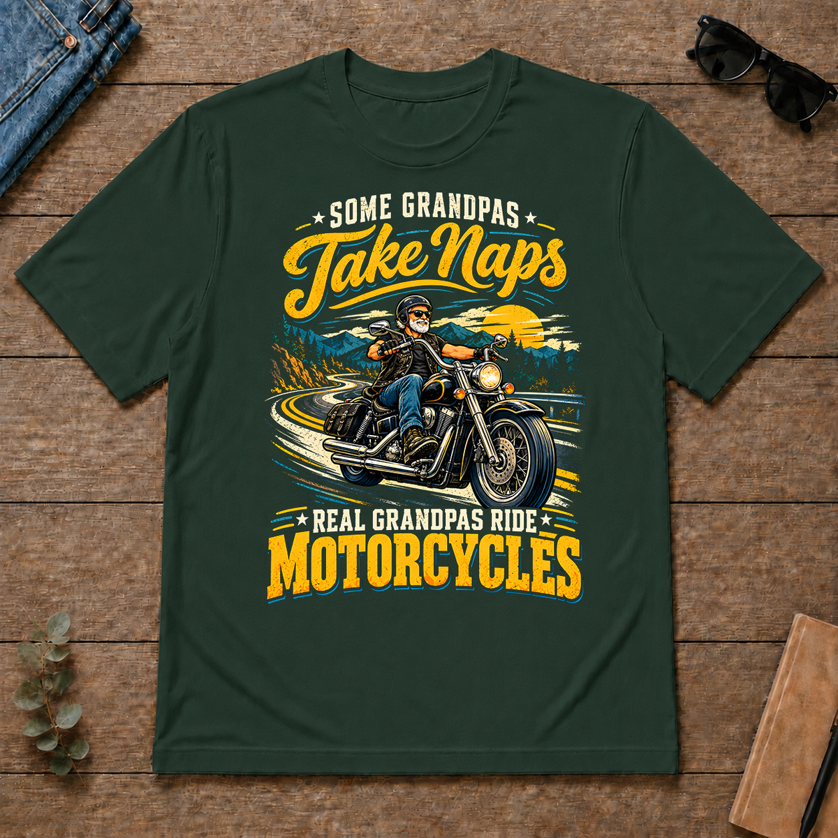 Grandpas Ride Motorcycles - forest-green - TS2D-ForestGreen