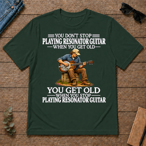 Old Man Don't Stop Playing Resonator Guitar - forest-green - TS2D-ForestGreen