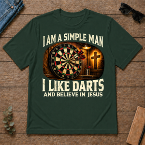 I Am Simple Man I Like Darts - forest-green - TS2D-ForestGreen
