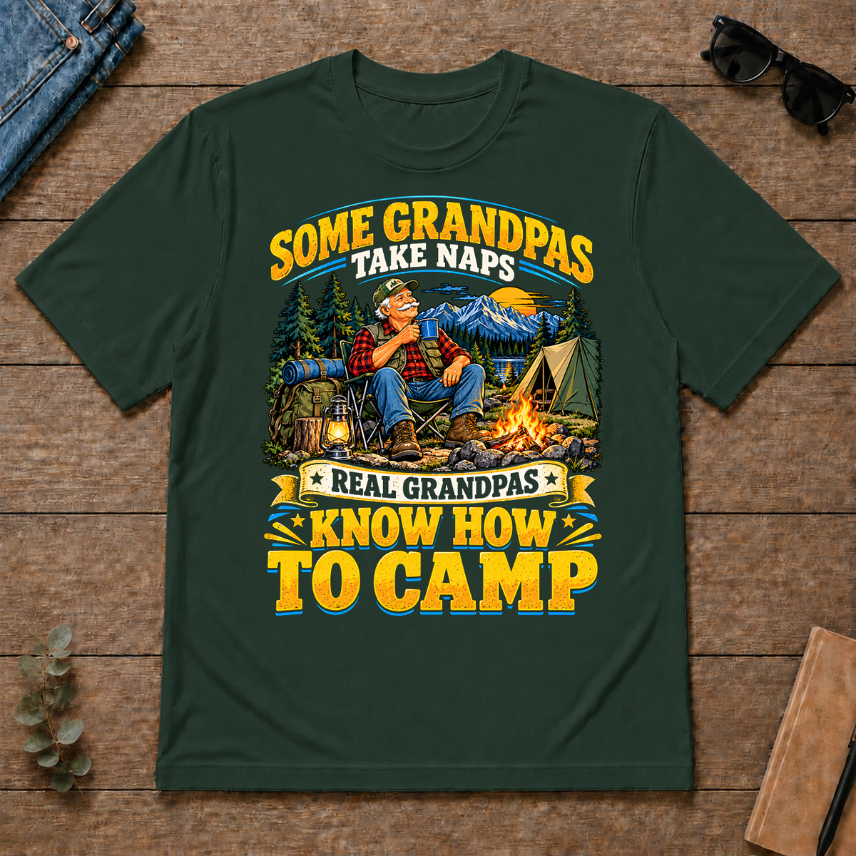 Real Grandpas Know How To Camp - forest-green - TS2D-ForestGreen