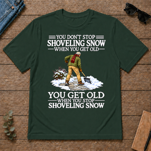 Old Man Don't Stop Shoveling Snow - forest-green - TS2D-ForestGreen