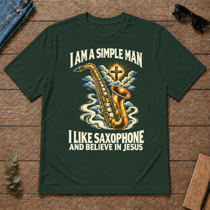 I Like Saxophone & Believe In Jesus - forest-green - TS2D-ForestGreen