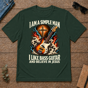 I Like Bass Guitar & Believe In Jesus - forest-green - TS2D-ForestGreen