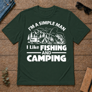 I Like Fishing And Camping - forest-green - TS2D-ForestGreen