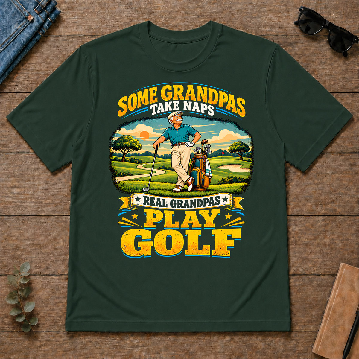 Real Grandpas Play Golf - forest-green - TS2D-ForestGreen