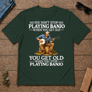 Old Man Don't Stop Playing Banjo - forest-green - TS2D-ForestGreen