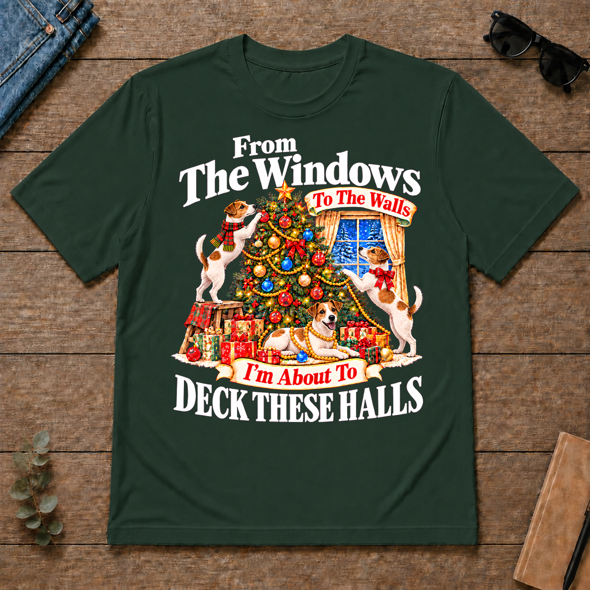 From the Windows to the Walls Jack Russell Terrier - forest-green - TS2D-ForestGreen