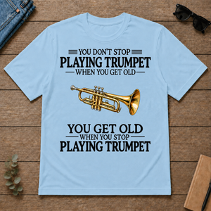 Don't Stop Playing Trumpet Vintage Art - light-blue - TS2D-LightBlue
