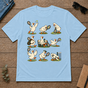 Funny Ducks Playing Tennis - light-blue - TS2D-LightBlue