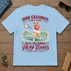 Real Grandmas Play Tennis - light-blue - TS2D-LightBlue