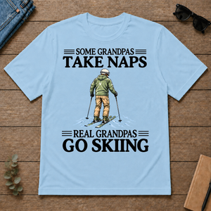 Real Grandpas Go Skiing Vintage - light-blue - TS2D-LightBlue