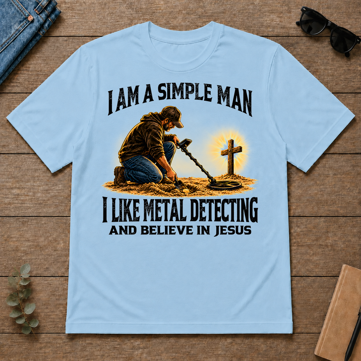 I Am Simple Man I Like Metal Detecting - light-blue - TS2D-LightBlue