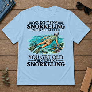 Don't Stop Snorkeling Vintage Art - light-blue - TS2D-LightBlue