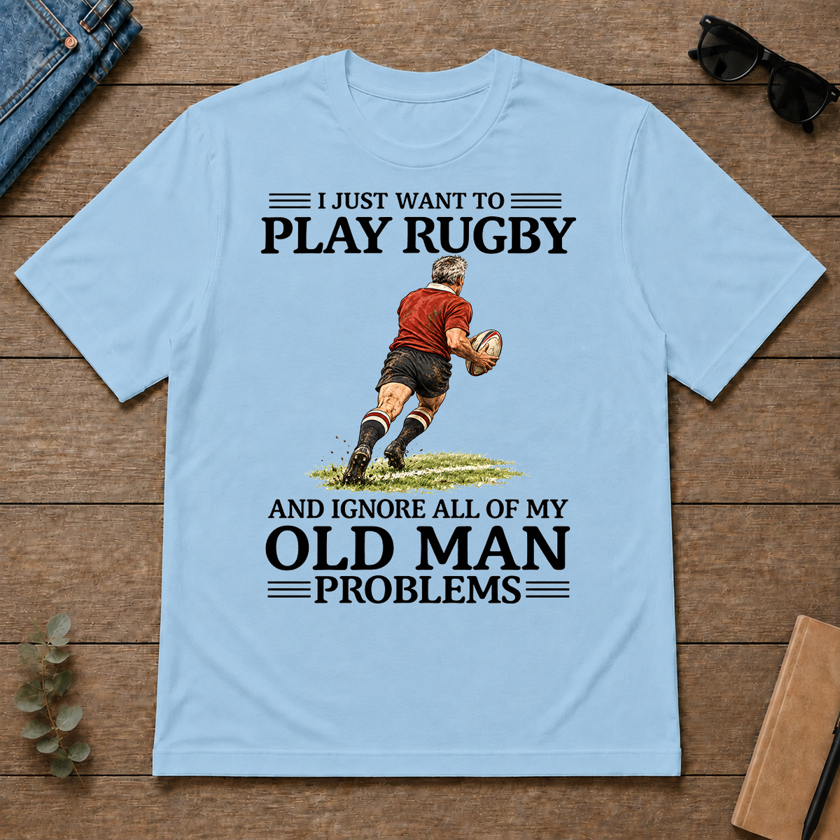 I Just Want To Play Rugby - light-blue - TS2D-LightBlue