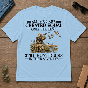 All Men Are Created Equal Duck Hunting 70s - light-blue - TS2D-LightBlue