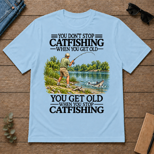 Don't Stop Cat Fishing Vintage - light-blue - TS2D-LightBlue