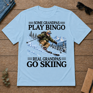 Some Grandpas Play Bingo Real Grandpas Go Skiing - light-blue - TS2D-LightBlue