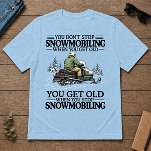 Don't Stop Snowmobiling Vintage Art - light-blue - TS2D-LightBlue