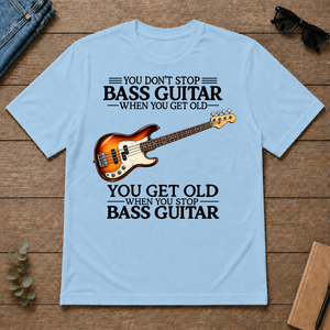 Don't Stop Playing Bass Guitar Vintage Art - light-blue - TS2D-LightBlue