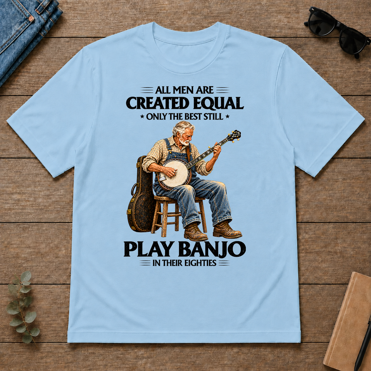 Best Banjo Players in Their Eighties - light-blue - TS2D-LightBlue