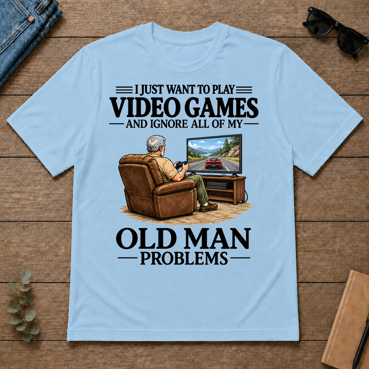 I Just Want To Play Video Games - light-blue - TS2D-LightBlue