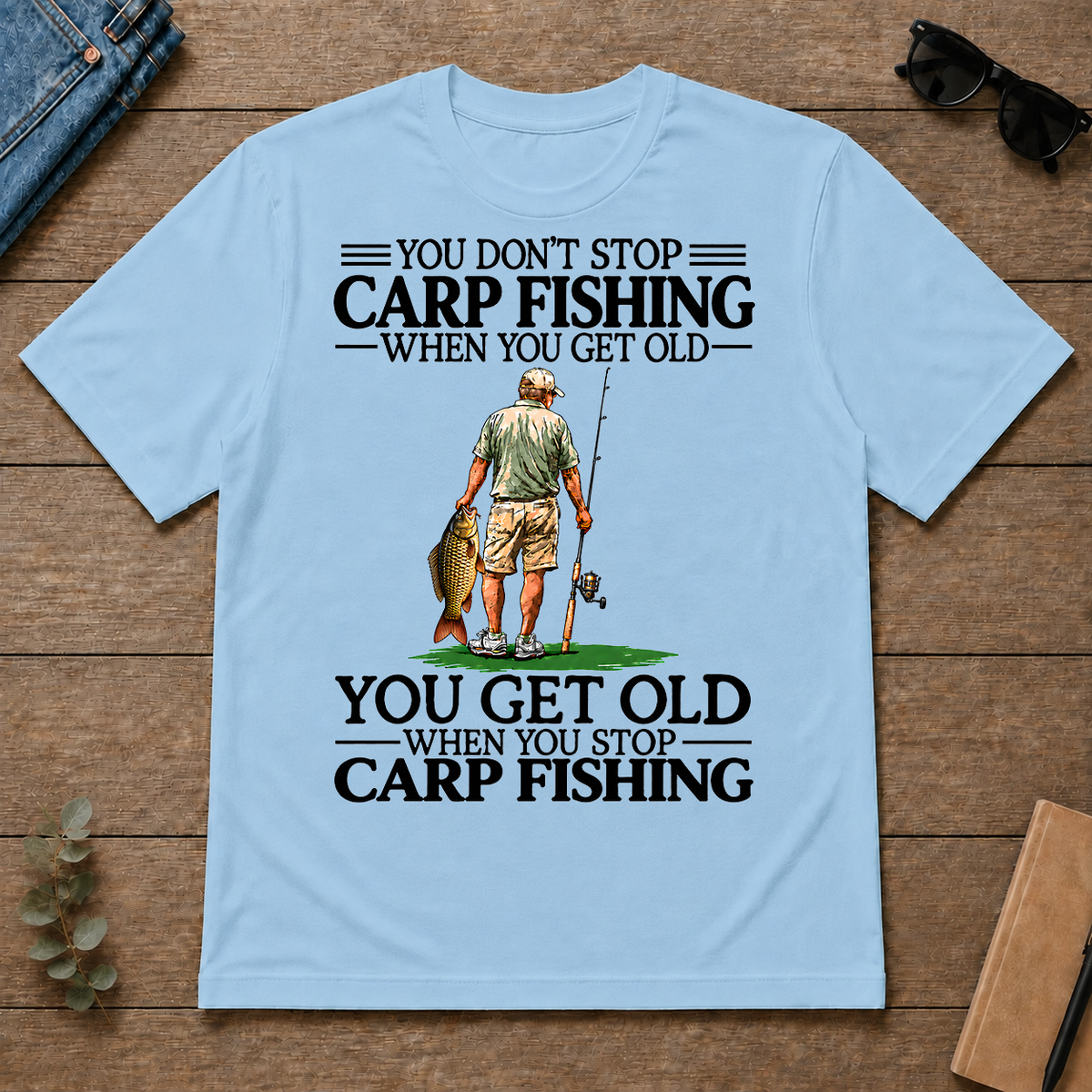 Don't Stop Carp Fishing - light-blue - TS2D-LightBlue