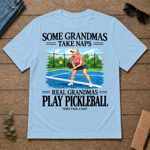 Real Grandmas Play Pickleball - light-blue - TS2D-LightBlue