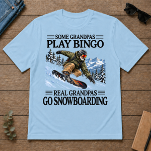 Some Grandpas Play Bingo Real Grandpas Go Snowboarding - light-blue - TS2D-LightBlue
