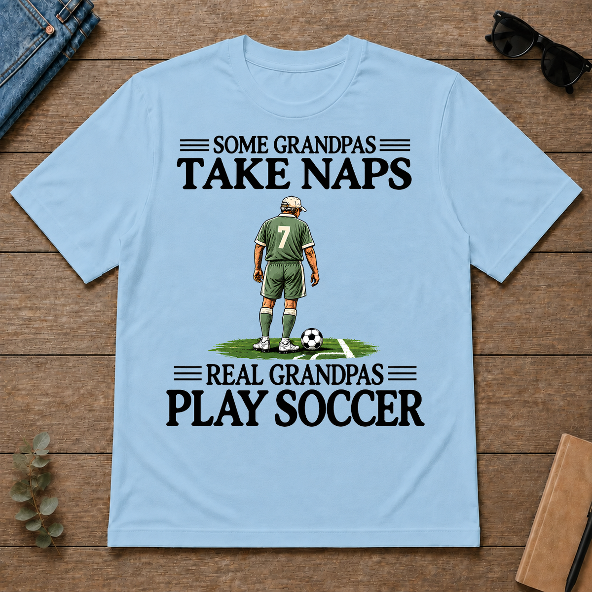 Real Grandpas Play Soccer Vintage - light-blue - TS2D-LightBlue