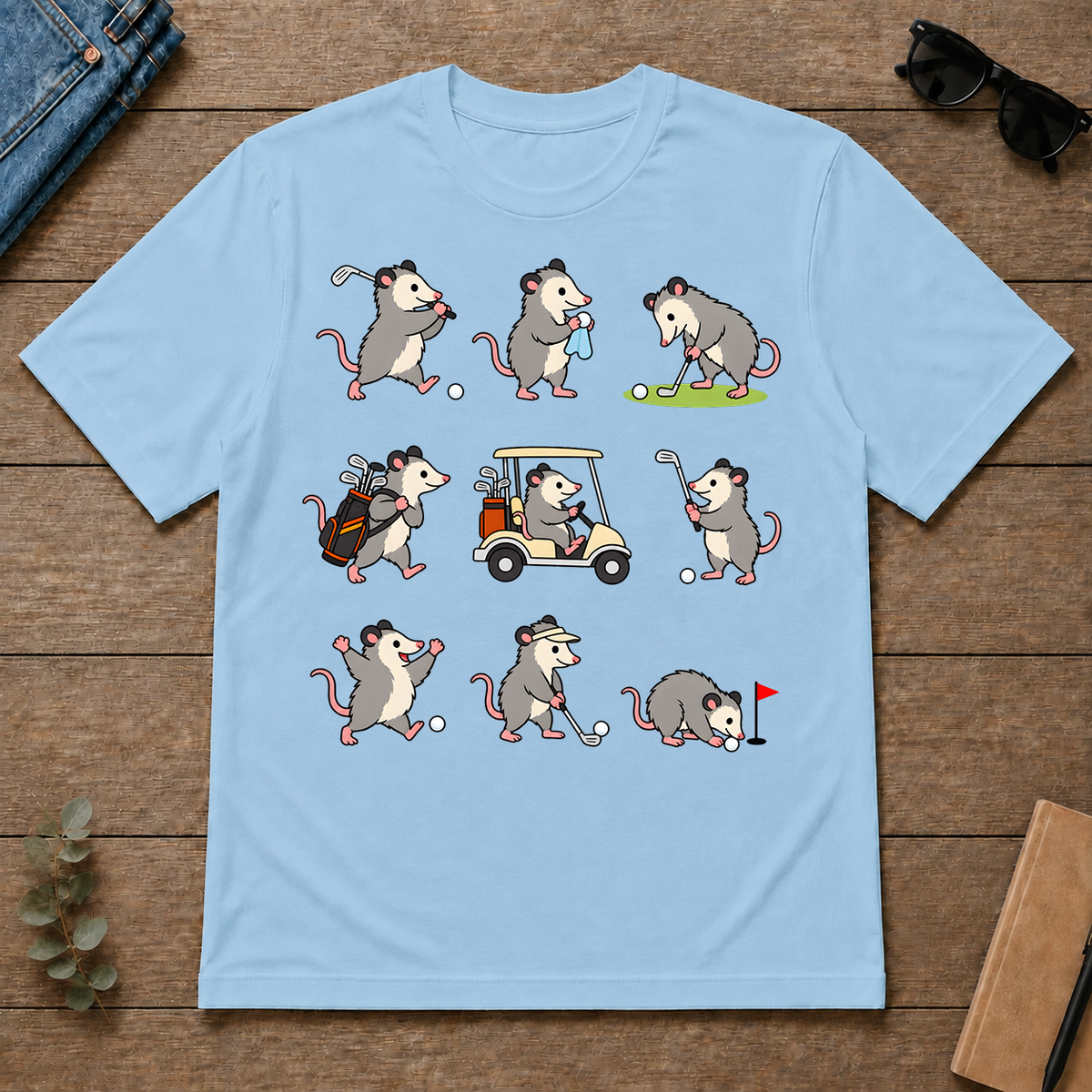 Funny Opossum Golf - light-blue - TS2D-LightBlue