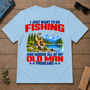 I Just Want To Go Fishing Art - light-blue - TS2D-LightBlue