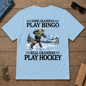 Some Grandpas Play Bingo Real Grandpas Play Hockey - light-blue - TS2D-LightBlue
