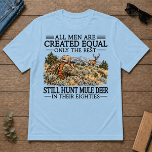 All Men Are Created Equal Mule Deer Hunting 80s - light-blue - TS2D-LightBlue