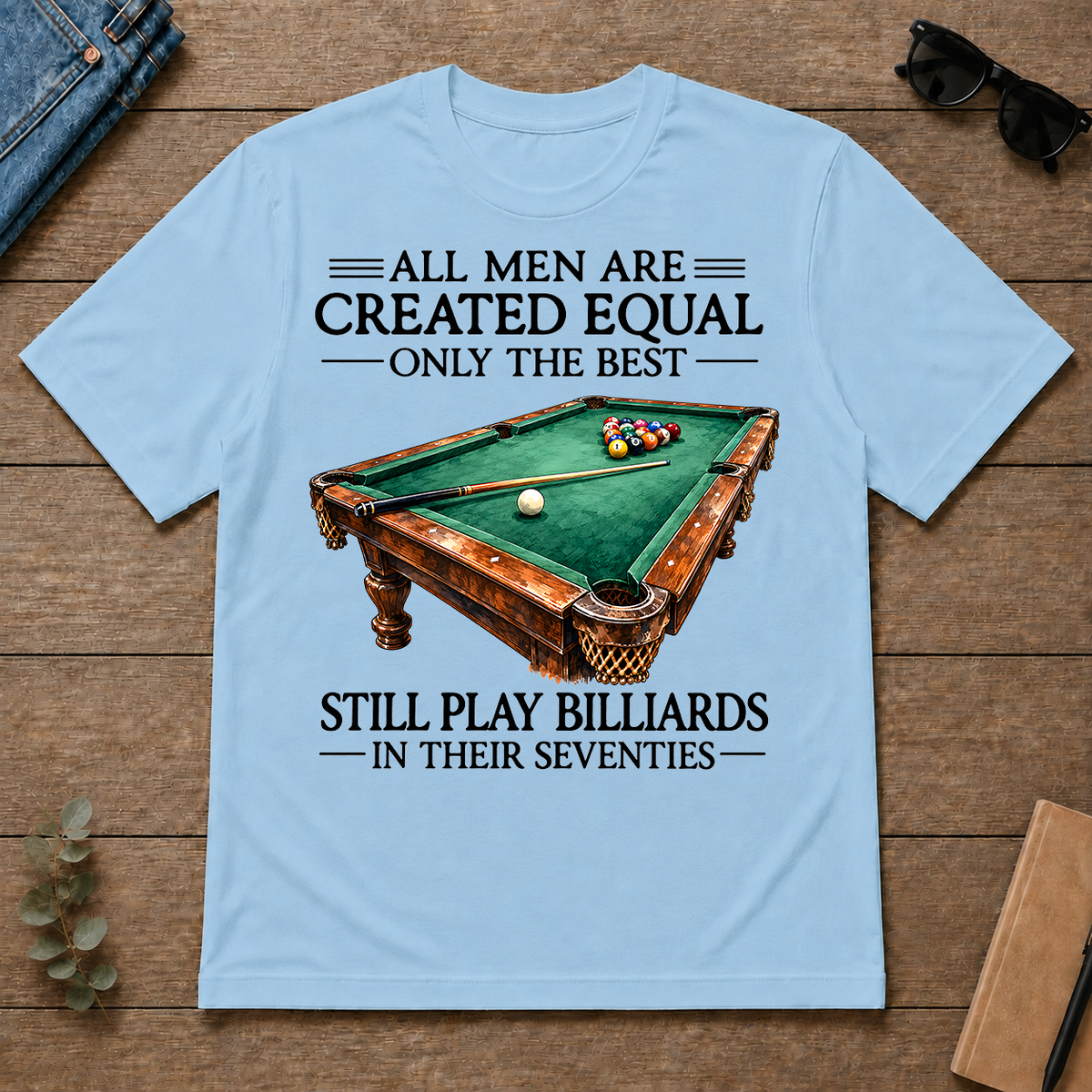 Still Play Billiards In 70s - light-blue - TS2D-LightBlue