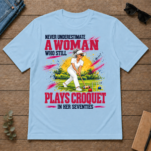 A Woman Still Plays Croquet In Her 70s - light-blue - TS2D-LightBlue