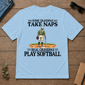 Real Grandpas Play Softball Vintage - light-blue - TS2D-LightBlue