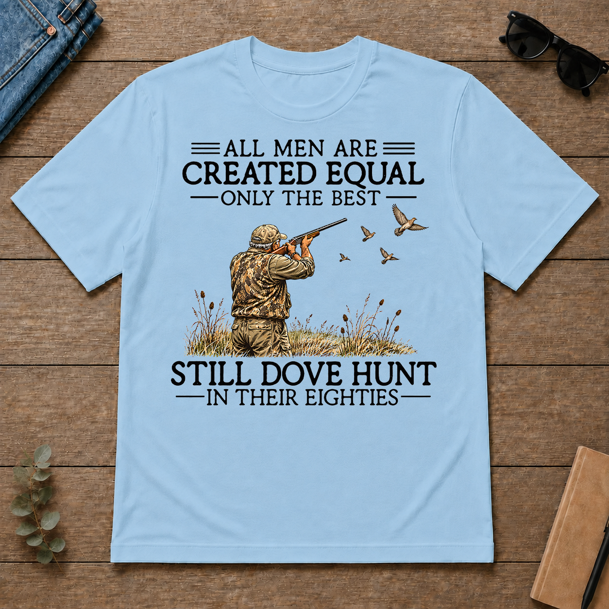 All Men Are Created Equal Dove Hunting 80s - light-blue - TS2D-LightBlue