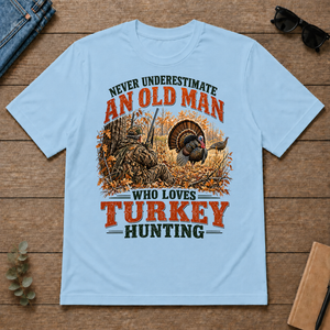 An Old Man Loves Turkey Hunting - light-blue - TS2D-LightBlue