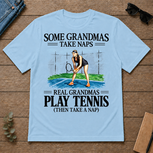 1 Real Grandmas Play Tennis - light-blue - TS2D-LightBlue