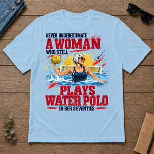 A Woman Still Plays Water Polo In Her 70s - light-blue - TS2D-LightBlue