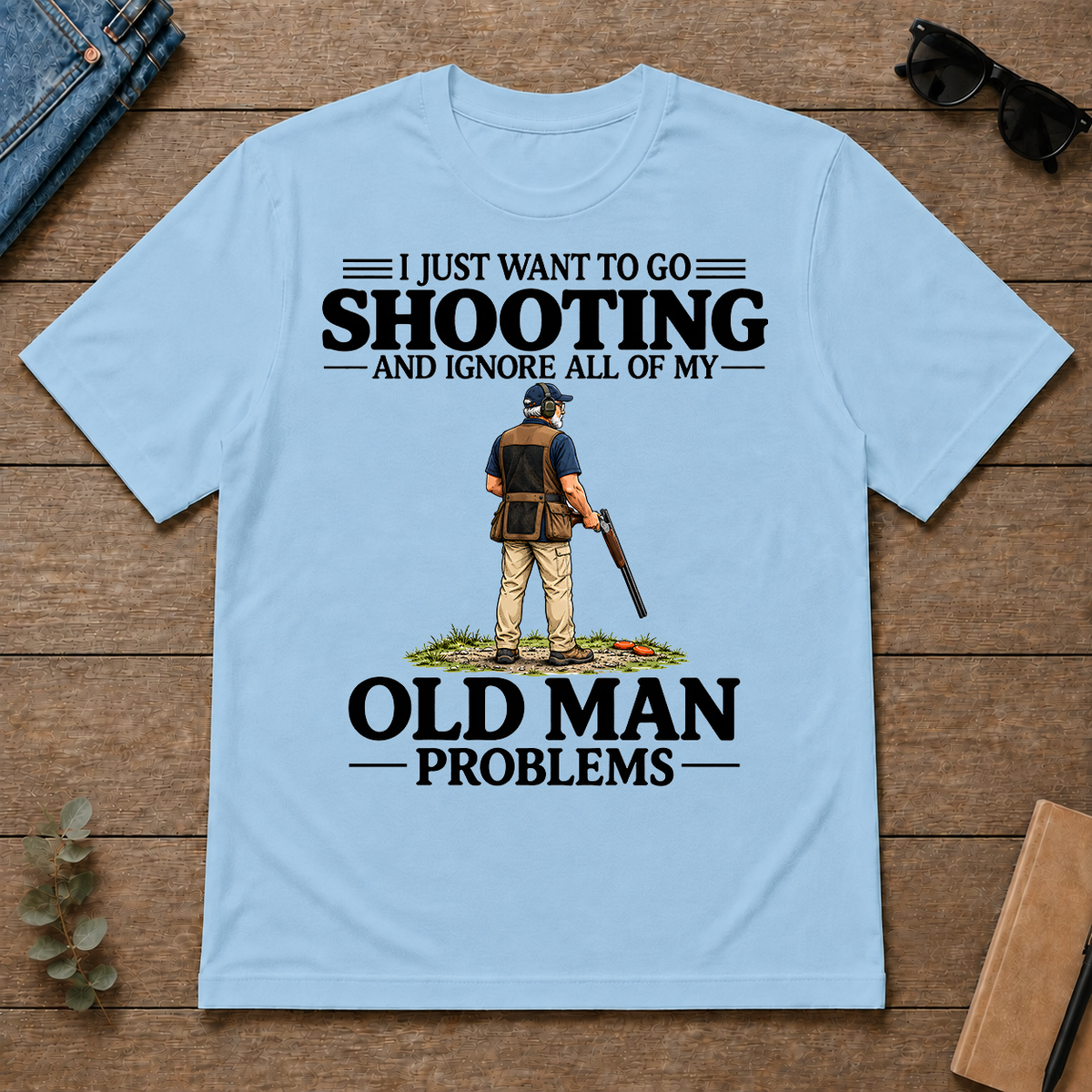 I Just Want To Go Shooting Vintage - light-blue - TS2D-LightBlue