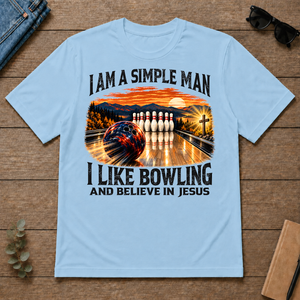 I Am Simple Man I Like Bowling - light-blue - TS2D-LightBlue