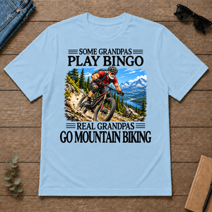 Some Grandpas Play Bingo Real Grandpas Go Mountain Biking - light-blue - TS2D-LightBlue