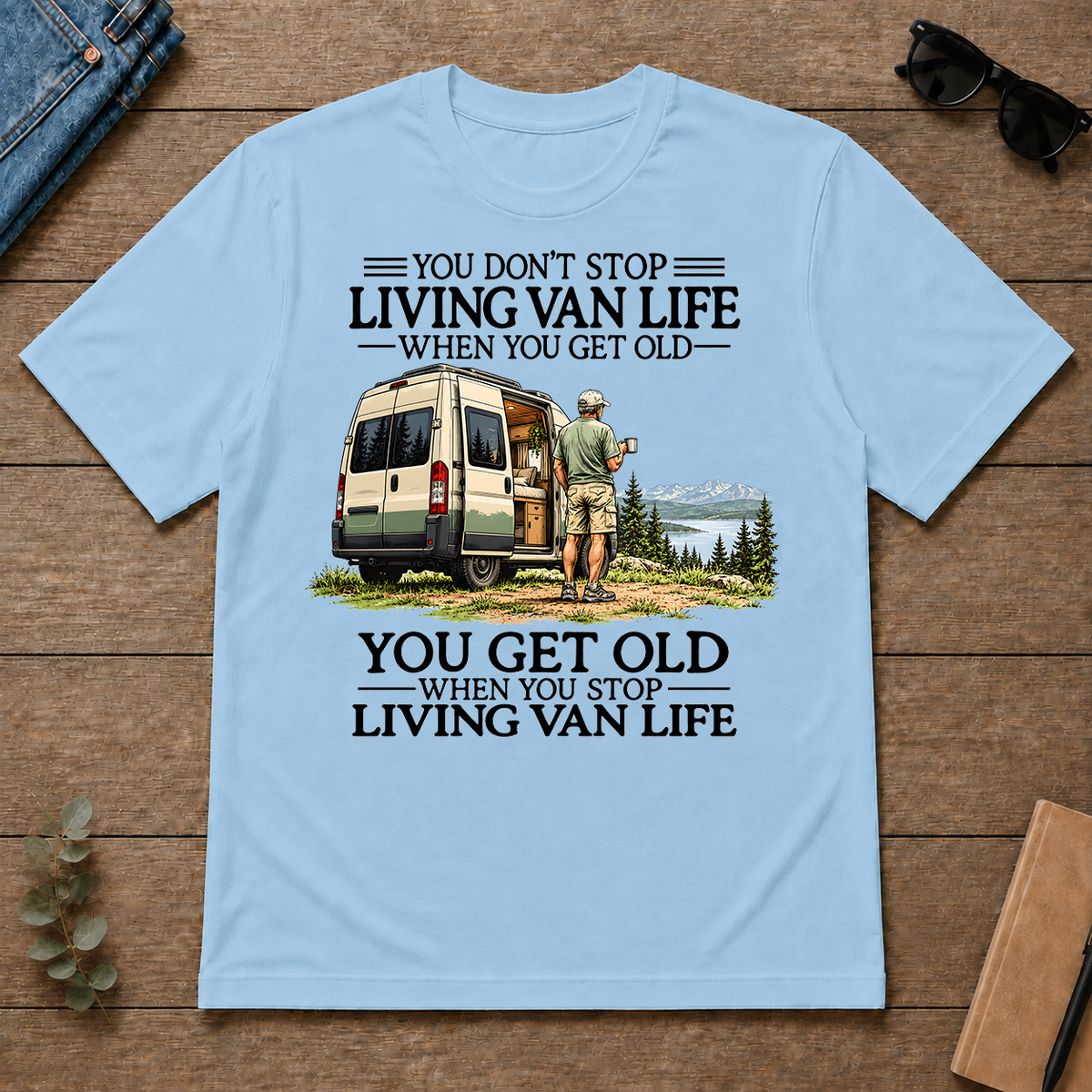 Don't Stop Living Van Life - light-blue - TS2D-LightBlue