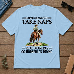 Real Grandpas Go Horseback Riding Vintage - light-blue - TS2D-LightBlue