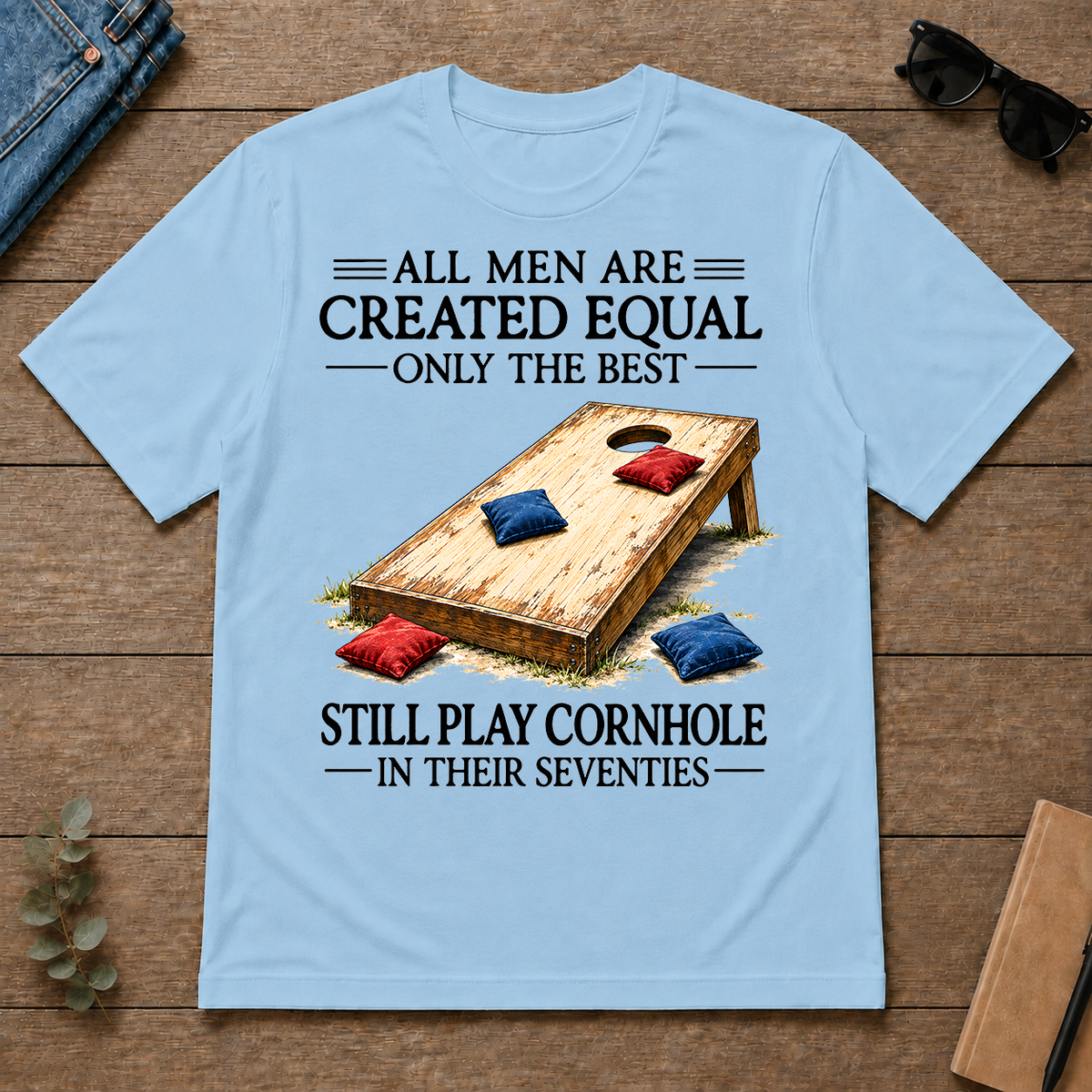 Still Play Cornhole In 70s - light-blue - TS2D-LightBlue