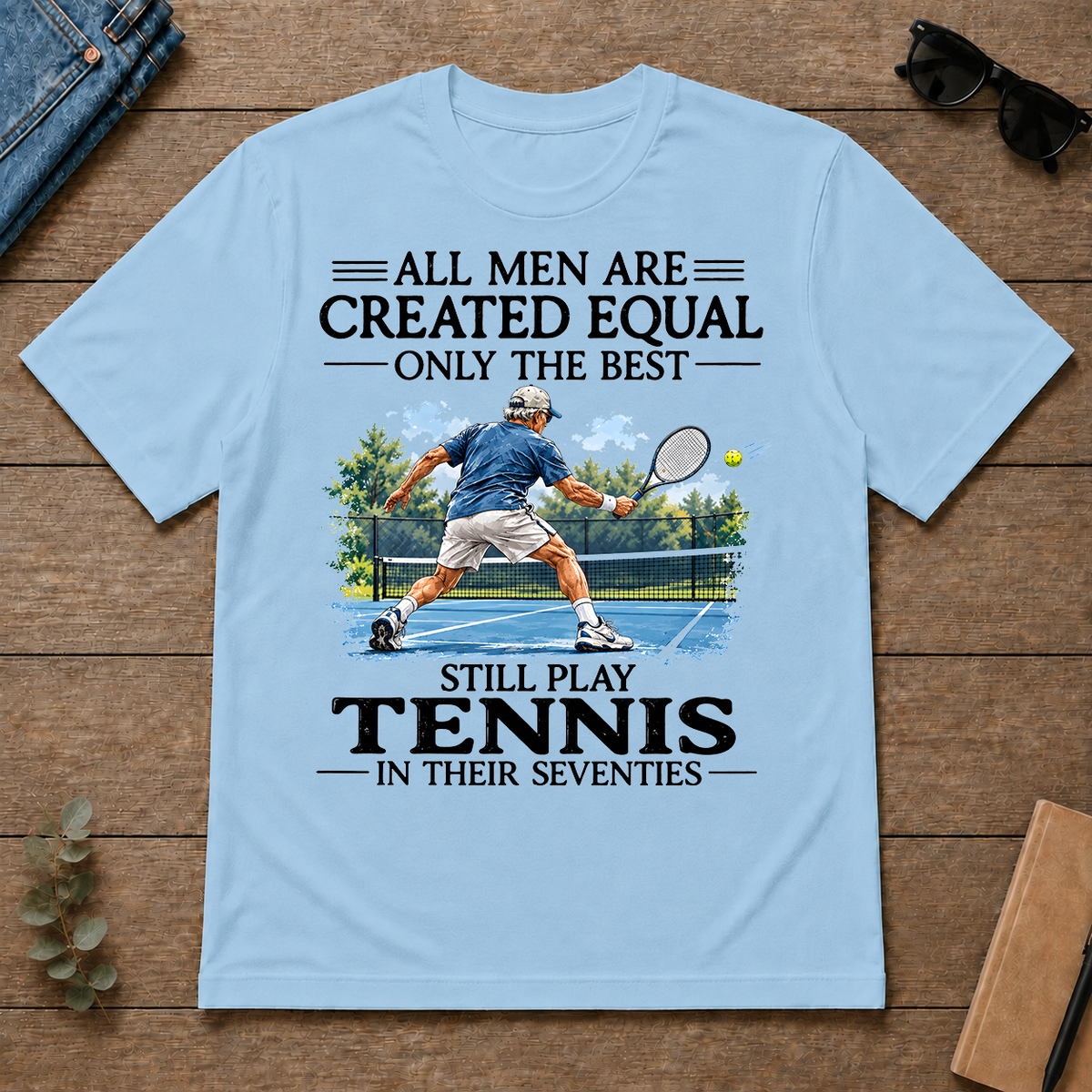 Men Still Playing Tennis In Their Seventies - light-blue - TS2D-LightBlue