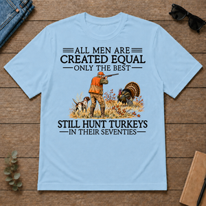 All Men Are Created Equal Turkeys Hunting 70s - light-blue - TS2D-LightBlue